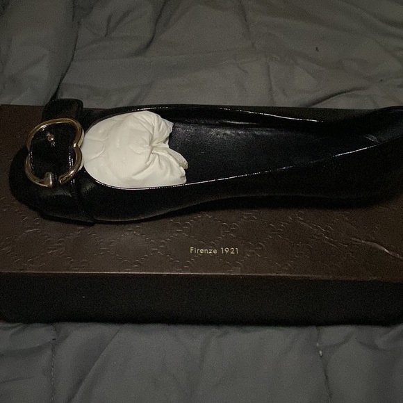 Gucci black peep toe flats - Picture 2 of 3
